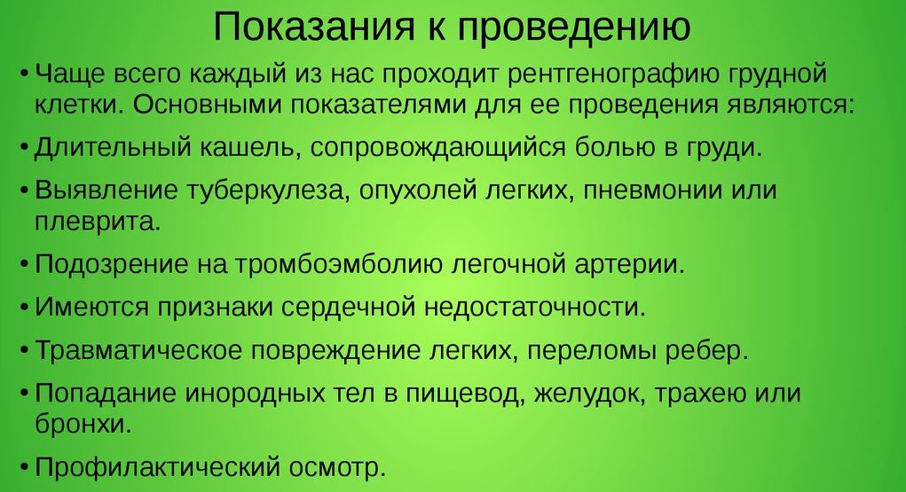 Показания к проведению